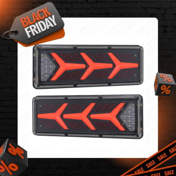 LANTERNA LED REBOQUE YYY SEQUENCIAL BLACK 41 X 9 - R7 24V