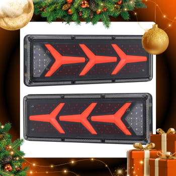 LANTERNA LED REBOQUE YYY SEQUENCIAL BLACK 41 X 9 - R7 24V