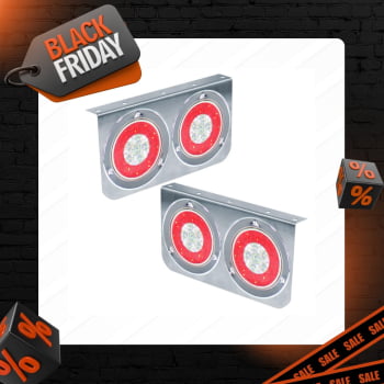 Par Lanterna Led Traseira Dupla Inox Caminhão, Carretinha