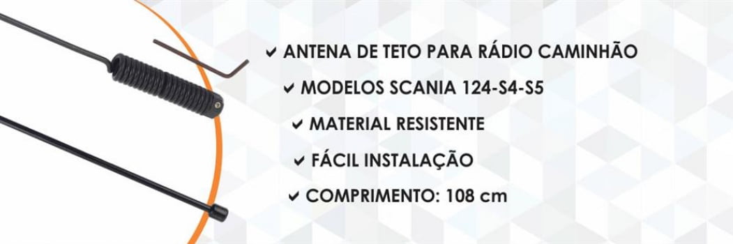 Antena De Teto Para Rádio Caminhão Scania 124/S4/S5