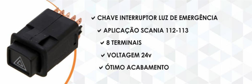 Chave Interruptor Luz De Emergência Scania 112/113 - 1363131