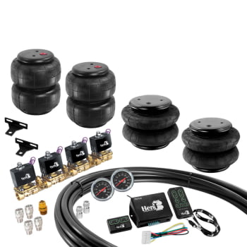 KIT SUSPENSÃO A AR CAMINHONETE  2 BOLSAS FOLE 25 E 2 FOLE 26